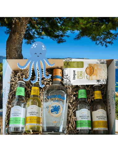 Coffret Saveurs de Provence - Gin Poulpe Bleu en linge