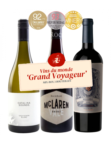 Mix-box Vins du Monde "Grand Voyageur" en stock